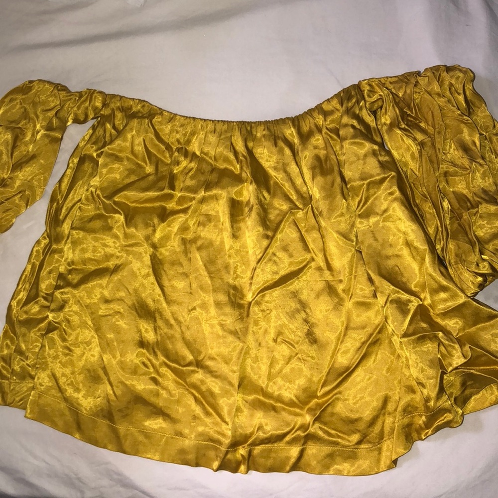 Urban outfitters silk yellow gold crop top